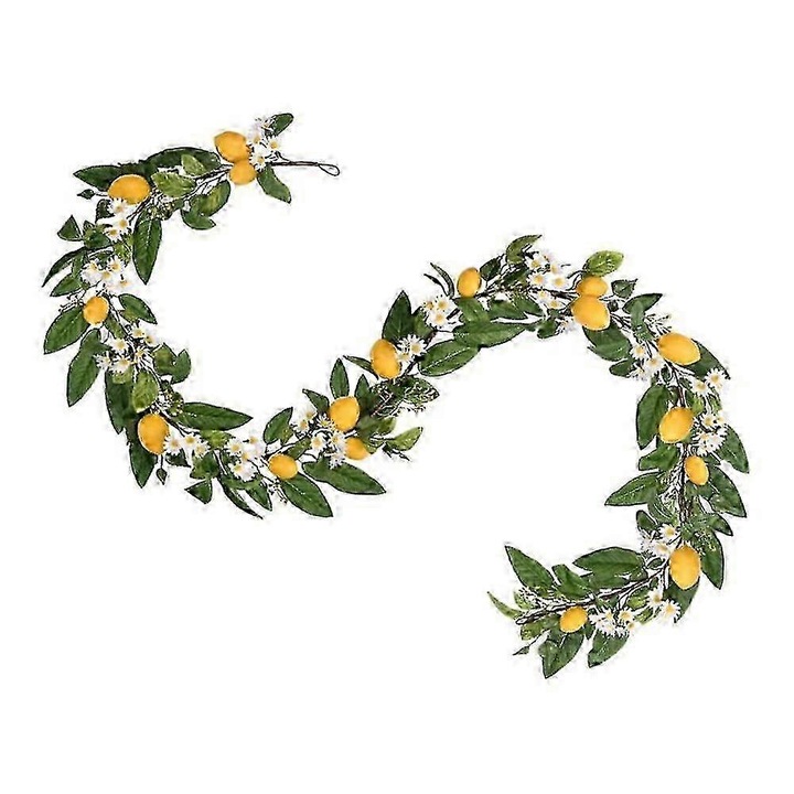 Coronita decorativa din vita de lamaie artificiala, 180cm, multicolor