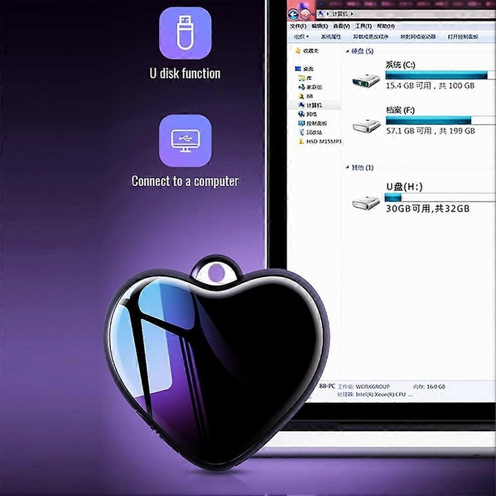 Reportofon digital 8GB negru zinc aliaj 35h inregistrare