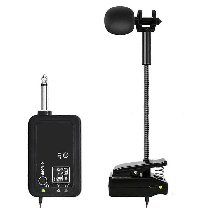 Microfon wireless UHF pentru instrumente de suflat, flexibil, negru