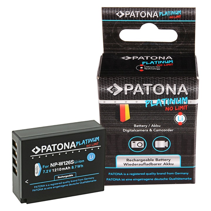Acumulator PATONA Platinum tip FUJI NP-W126 S NP-W126S XPro 1 XT2 Grip VPB-XT2 VPB-XT3 XT3