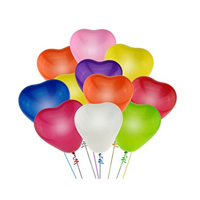 Baloane inima 30 cm multicolore (100 buc)