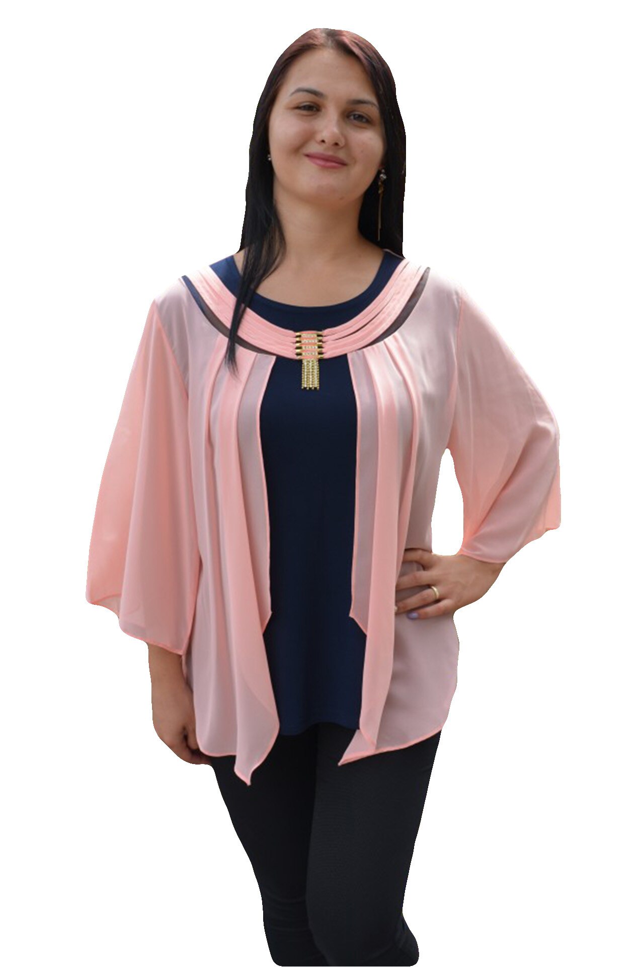 Jacheta calduroasa de toamna-iarna cu gluga detasabila,D&J Exclusive, pudra