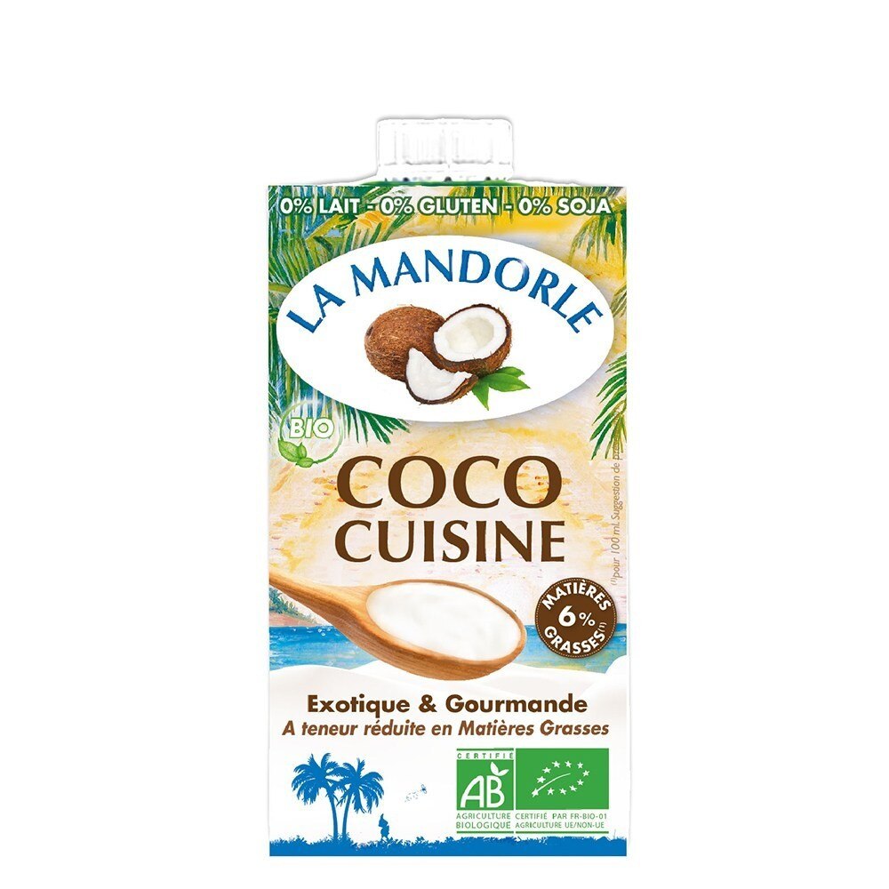 Crema vegetala de cocos pentru gatit, La Mandorle, 250ml
