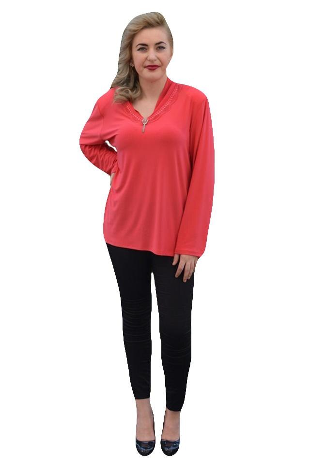 Bluza tinereasca cu maneca lunga, model elegant , D&J Exclusive, Corai