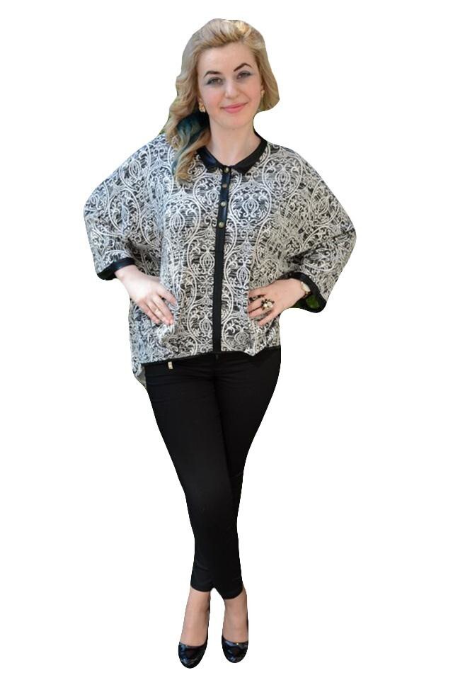 Bluza fashion, deosebita, cu croi asimetric, masura mare, D&J Exclusive, Gri