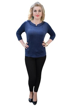 Bluza vintage cu guler elegant si nasturi,masura mare,D&J Exclusive,, Albastru marin, 40 Bluza vintage cu guler elegant si nasturi,masura mare,D&J Exclusive,, Albastru marin, 40