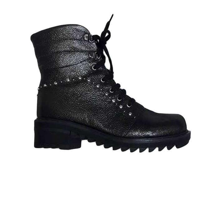 Botina de iarna tip gheata din piele naturala,D&J Exclusive, Negru