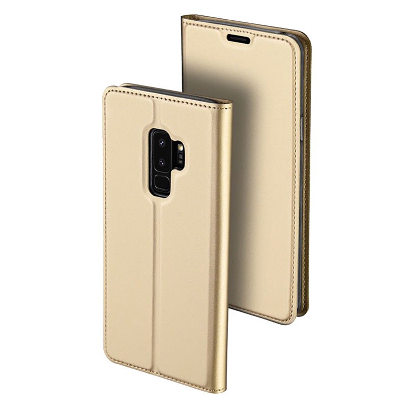 Husa carte flip wallet Dux Ducis pentru Samsung S9, auriu