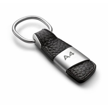 Breloc Chei Metalic, Piele Logo Audi A4, Negru, Argintiu Breloc Chei Metalic, Piele Logo Audi A4, Negru, Argintiu