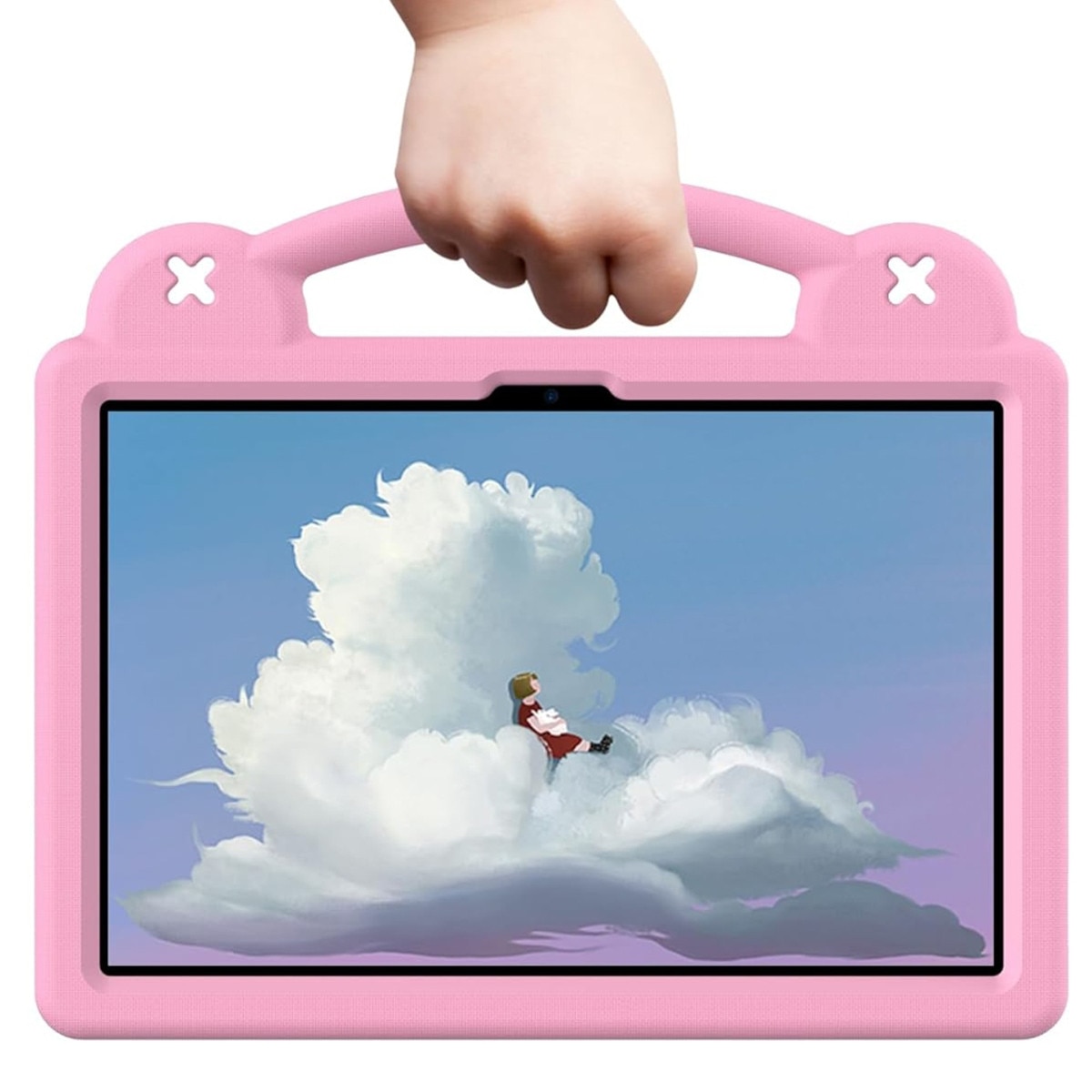 Husa pentru tableta, Supero, Lenovo, compatibila Lenovo Tab M11 TB-330FU/TB-331FC/K11E, protectie la socuri cu structura rezistenta, cu suport incorporat si decupaje precise pentru porturi si difuzoare, pentru copii, roz
