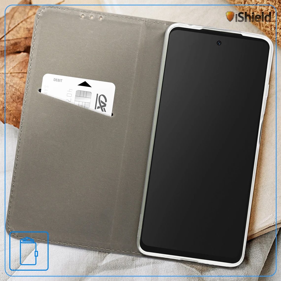 Husa pentru Oppo A6x, Smart Flip, tip carte cu inchidere magnetica, Buzunar Carduri, functie Stand de vizualizare, Eco-Leather + Silicon, Albastra