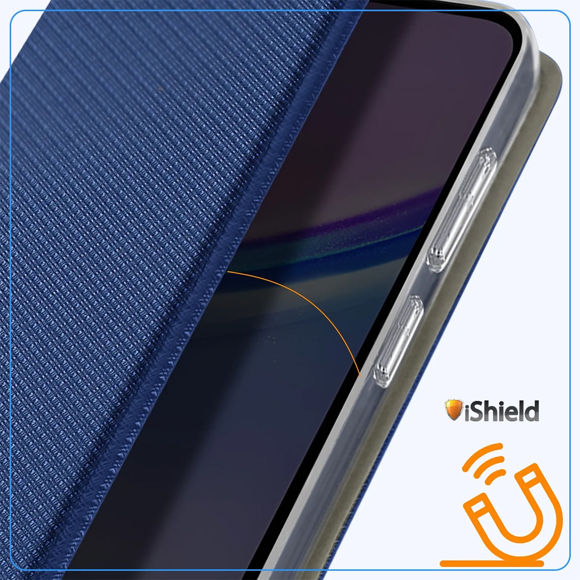 Husa pentru Oppo A6x, Smart Flip, tip carte cu inchidere magnetica, Buzunar Carduri, functie Stand de vizualizare, Eco-Leather + Silicon, Albastra