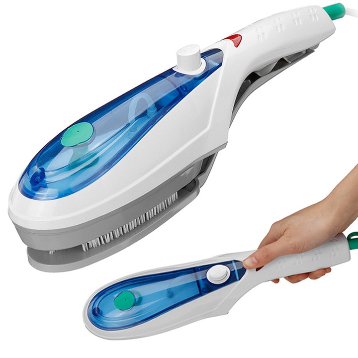 Fier de calcat cu aburi portabil, rezervor apa 55 ml, 2 accesorii, calcare verticala si orizontala