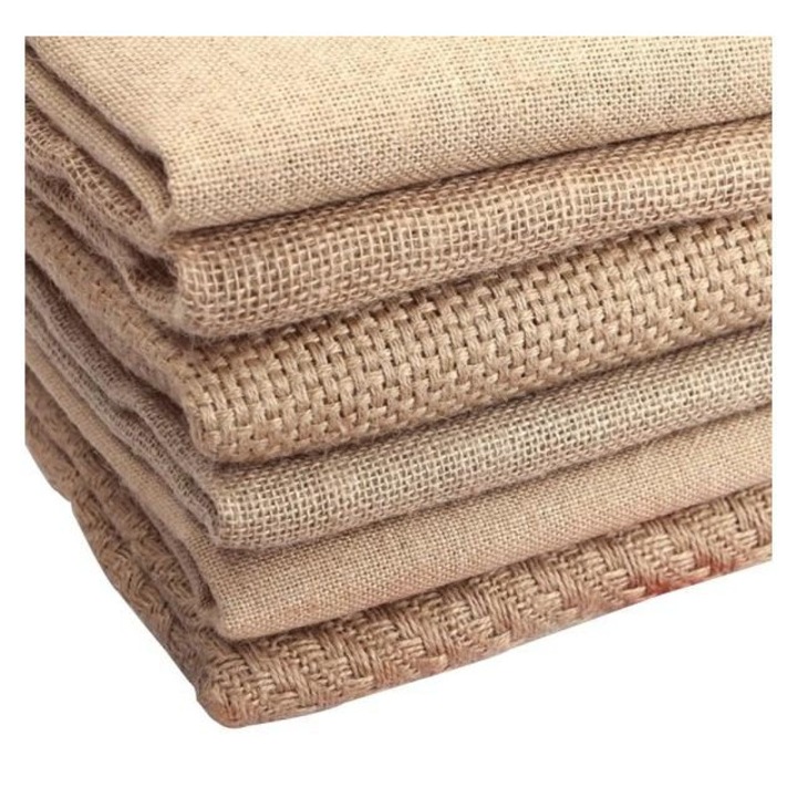 Material textil iuta naturala 40x40 densitate 160x63cm, tesatura vintage, bej