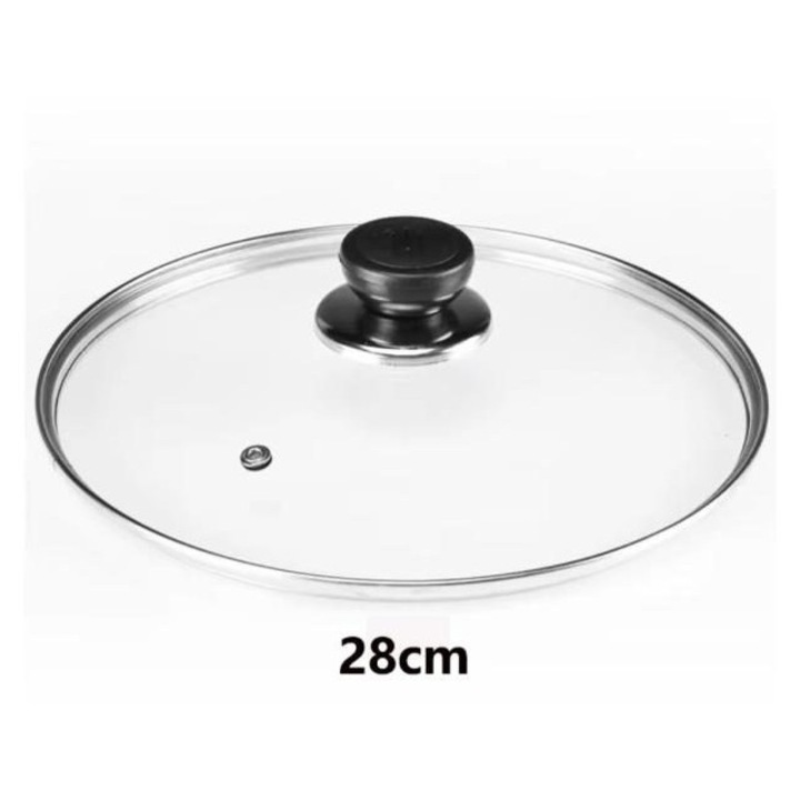 Capac universal pentru oala, sticla termorezistenta, transparent, 28cm