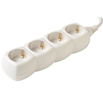 Cablu prelungitor de retea, interior, 4 prize, 3500W, 1,5 m, alb, Home Cablu prelungitor de retea, interior, 4 prize, 3500W, 1,5 m, alb, Home