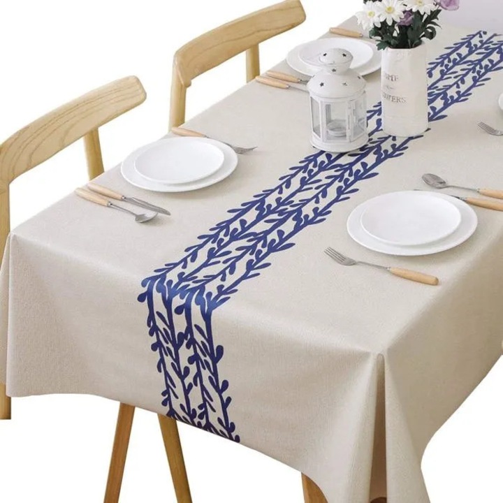 Téglalap alakú PVC vízálló asztalterítő 140x200cm barna