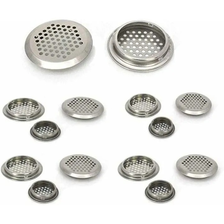 Grila ventilatie rotunda inox set 20 buc 35mm