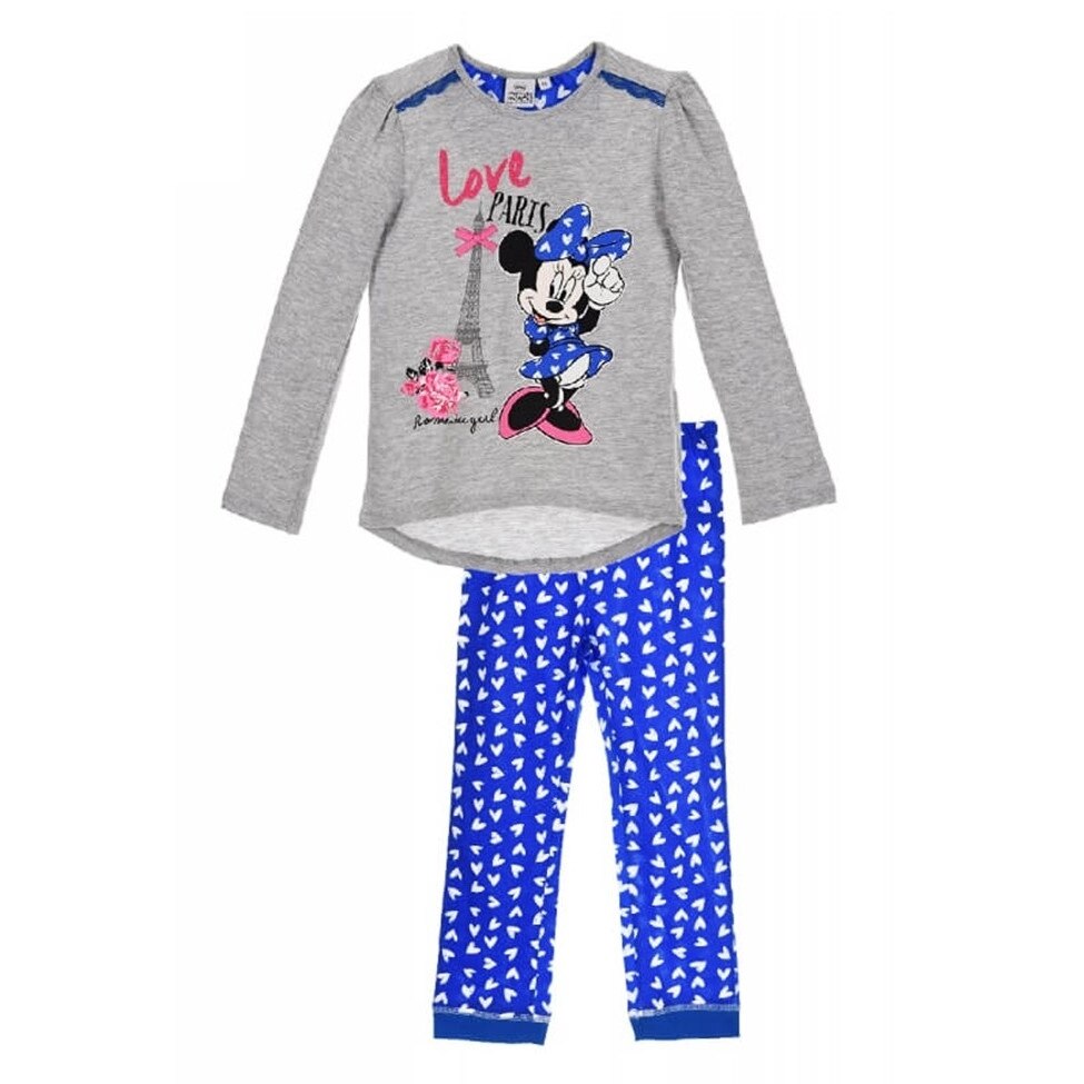 Pijamale Minnie Mouse, Gri / Albastru, 128 CM