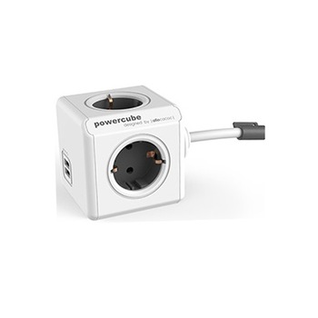 Power cube design, multipriza,alb,Schrack,4 prize si 2 iesiri USB Power cube design, multipriza,alb,Schrack,4 prize si 2 iesiri USB