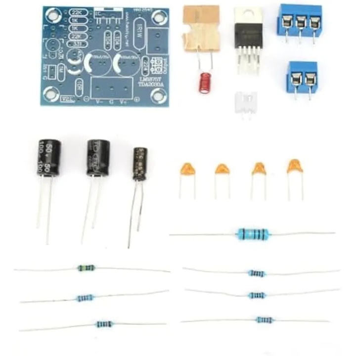 Платка усилвател DIY 20W моно, LM1875T, двойна схема, компактна