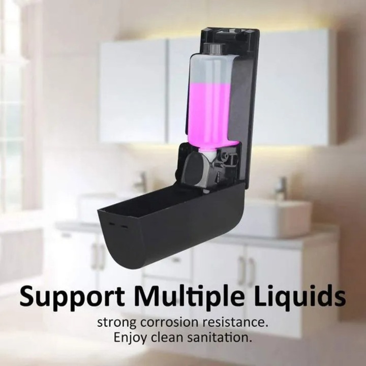 Dispenser sapun perete plastic ABS negru mat durabil 250ml