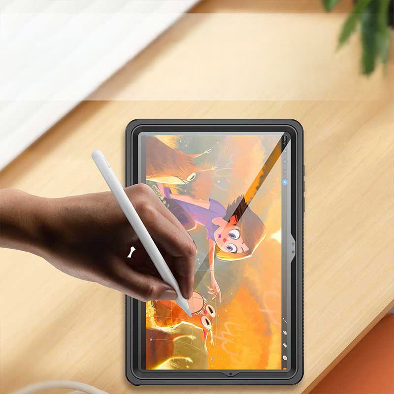 Husa impermeabila, Supero, Pentru Samsung Galaxy Tab A11+ Plus, Protectie 360°, Certificare IP68, Material TPU+PC, Transparenta cu protectie ecran si camera, Curea umar si maner antialunecare, Negru