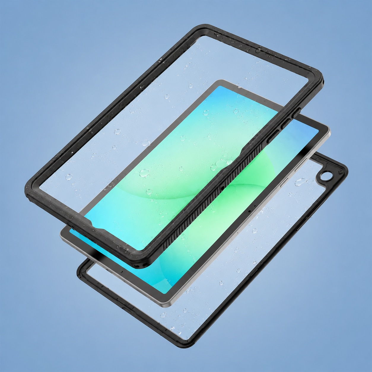 Husa impermeabila, Supero, Pentru Samsung Galaxy Tab A11+ Plus, Protectie 360°, Certificare IP68, Material TPU+PC, Transparenta cu protectie ecran si camera, Curea umar si maner antialunecare, Negru