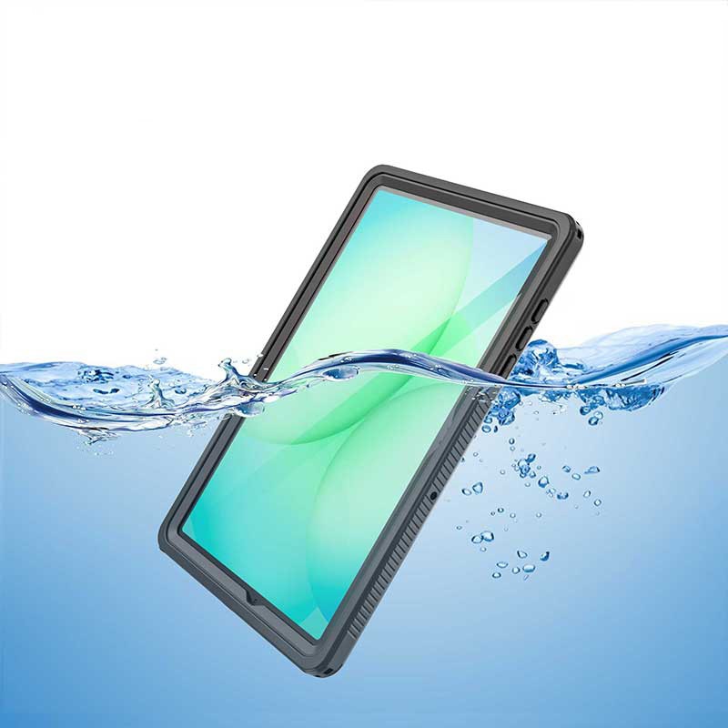 Husa impermeabila, Supero, Pentru Samsung Galaxy Tab A11+ Plus, Protectie 360°, Certificare IP68, Material TPU+PC, Transparenta cu protectie ecran si camera, Curea umar si maner antialunecare, Negru