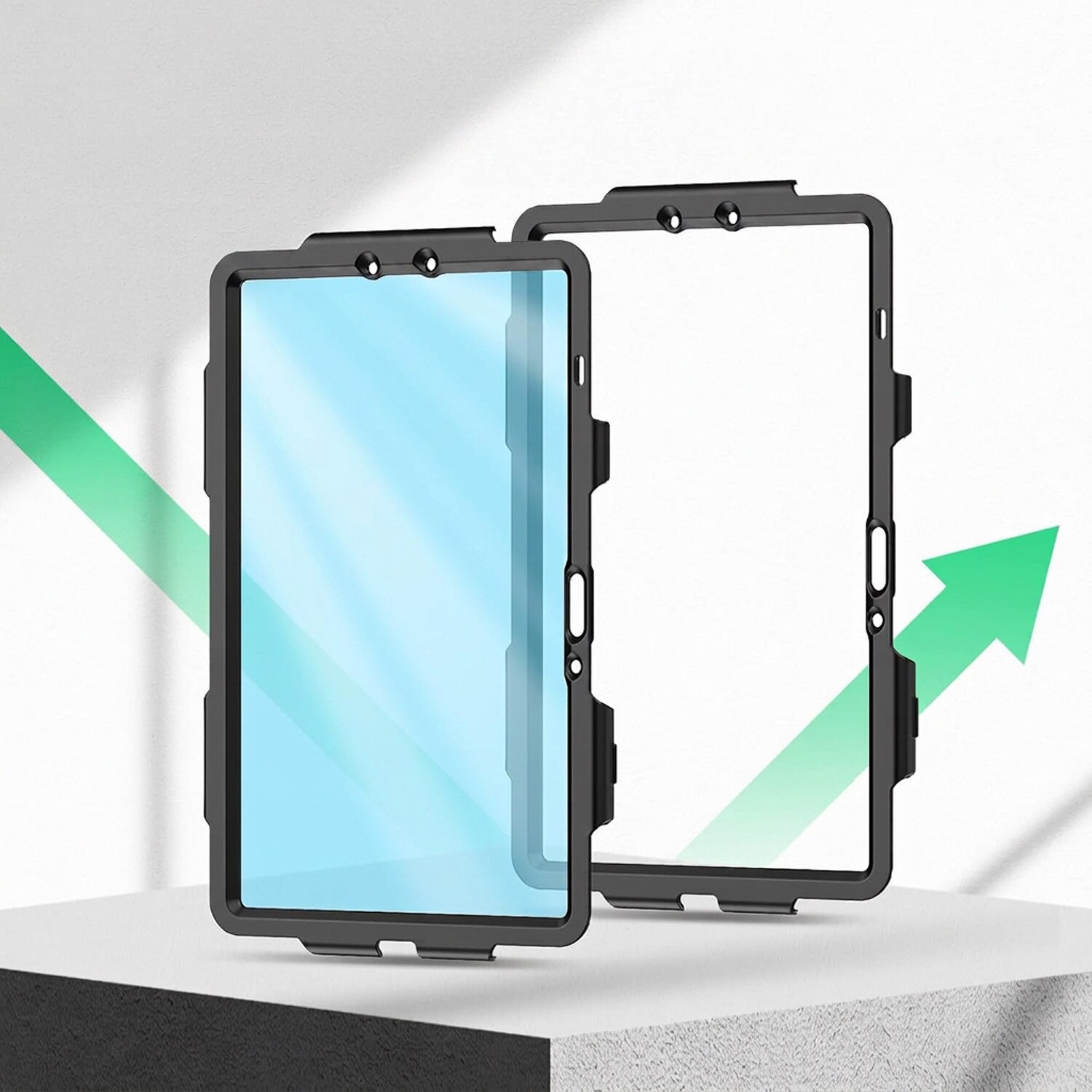 Husa rezistenta pentru tableta, Supero, compatibil Samsung Galaxy Tab 10.9" S10 Lite / S10 FE / S9 FE, constructie 3 straturi (carcasa tare + silicon moale + protectie ecran integrata), suport rotativ 360°, manere si curea reglabila, loc pentru stylus