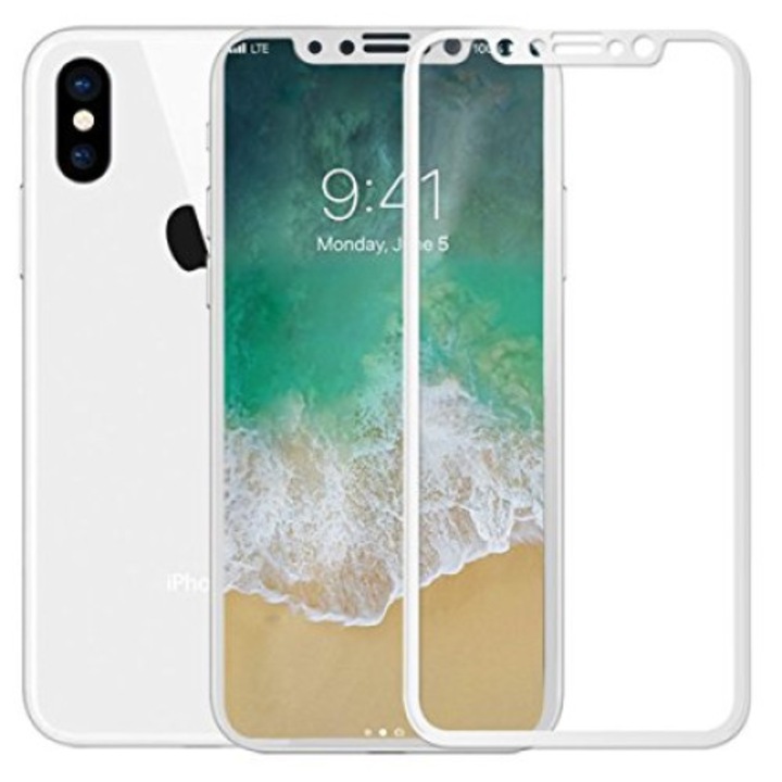 Folie protectie, Postmobile, 5D, Sticla securizata, Compatibila cu iPhone X, Transparent