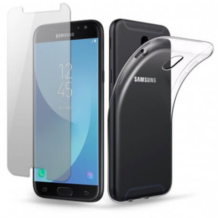 Комплект стъклен протектор и прозрачен силиконов гръб GSM Borsa за Huawei P9 Lite