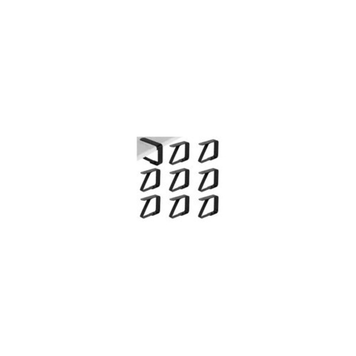 8 db asztalterítő csipesz készlet, rozsdamentes acél, fekete, 5x4cm