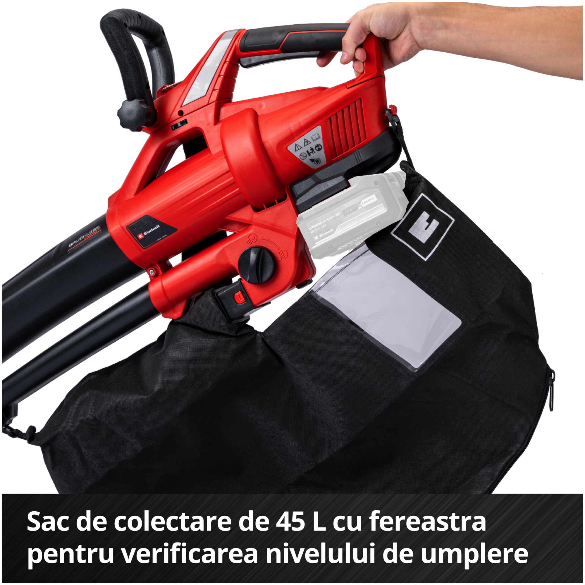 Suflanta si aspirator pentru frunze pe acumulator Einhell