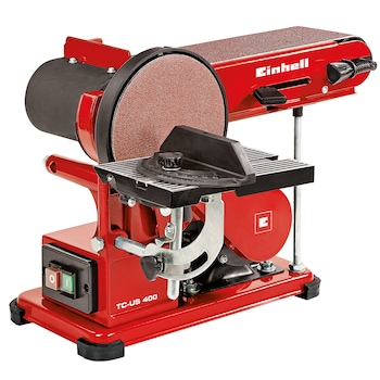 Polizor / slefuitor de banc Einhell TC-US 400, 375 W, 150 mm disc, 915x100 mm banda Polizor / slefuitor de banc Einhell TC-US 400, 375 W, 150 mm disc, 915x100 mm banda