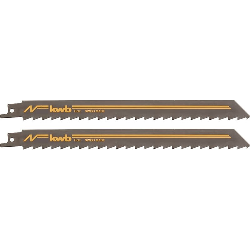 Set 2 lame ferastrau sabie KWB, pentru lemn, lungime 228/205, taiere grosiera