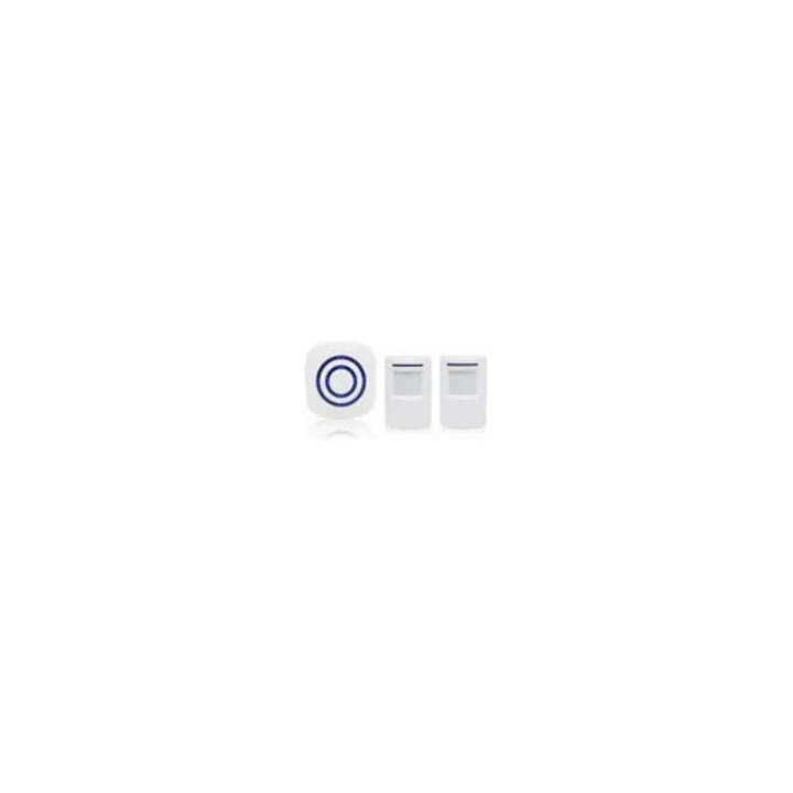 Alarma wireless cu detector miscare, 100m, 38 tonuri, alb