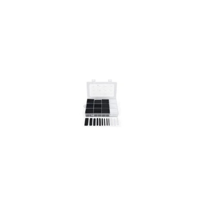 Set 300 buc tub termocontractabil adeziv 3:1, 7 dimensiuni, negru alb