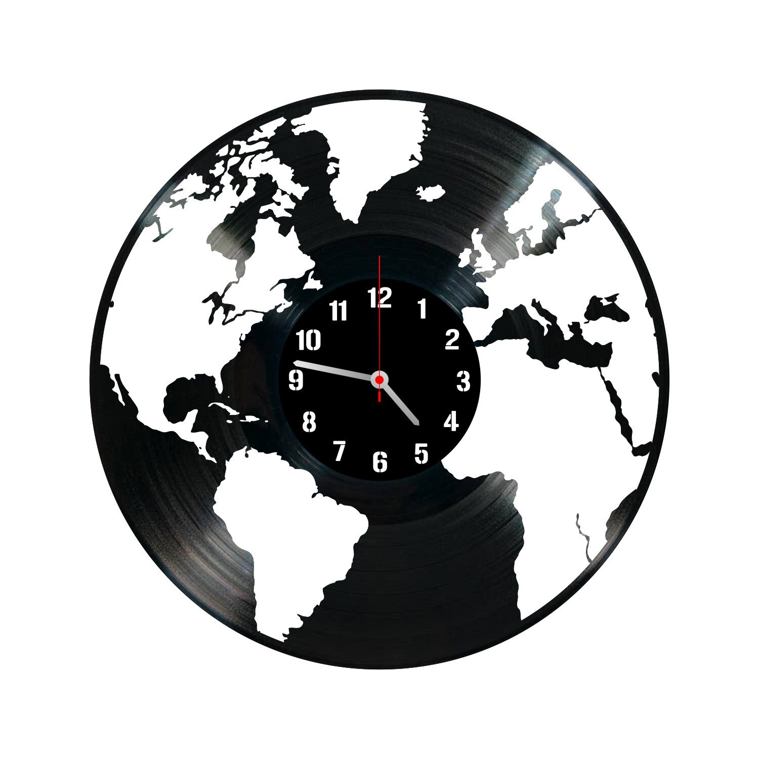 Ceas de perete din vinil 'The World'