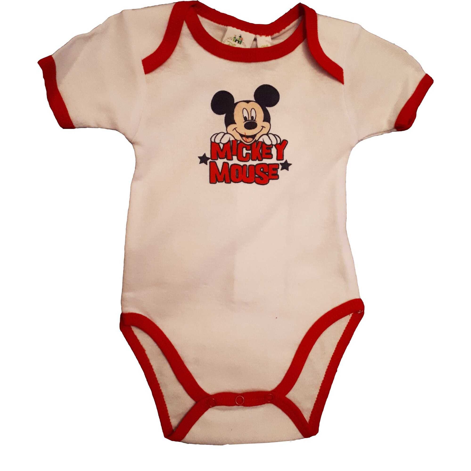Body Mickey Mouse, alb, bebelusi