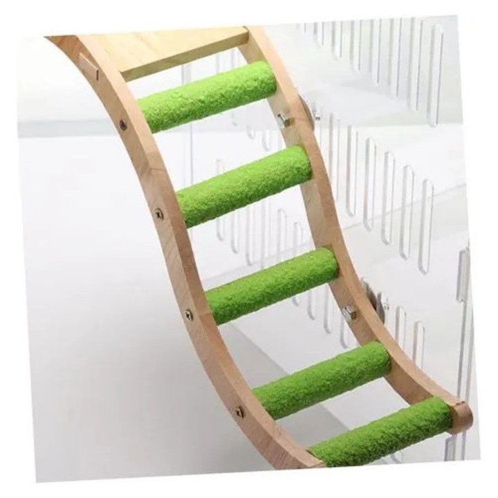 Jucarie de activitate din lemn pentru papagali mici, multicolor, dimensiuni variate