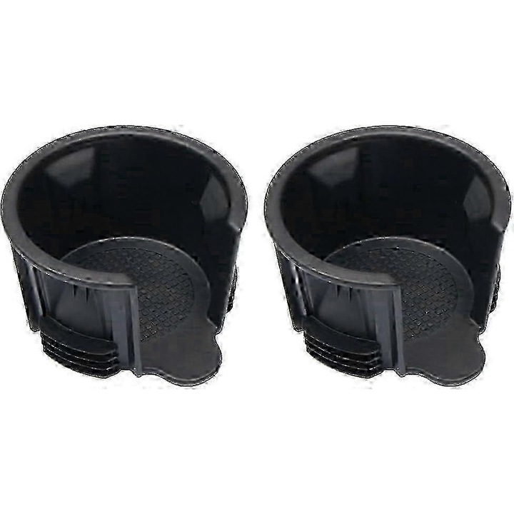 Set 2 Suporturi Pahare Auto, Insertie Consola Centrala, Negru, 8x9.5x10.5cm