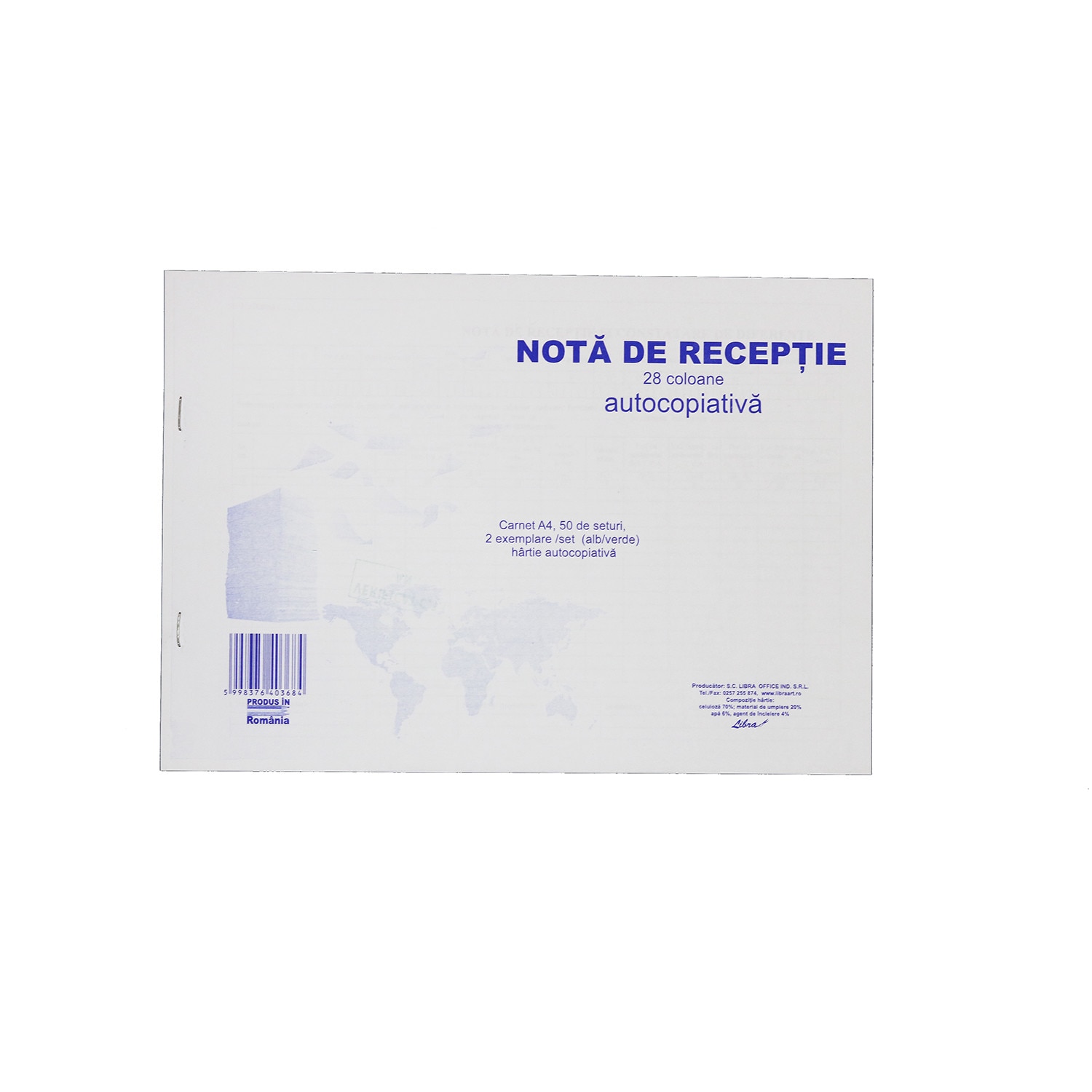 Nota de receptie 28 de coloane autocopiativa