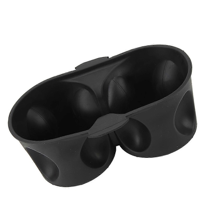 Suport pahare consola centrala, cauciuc, negru, 26x27cm, set