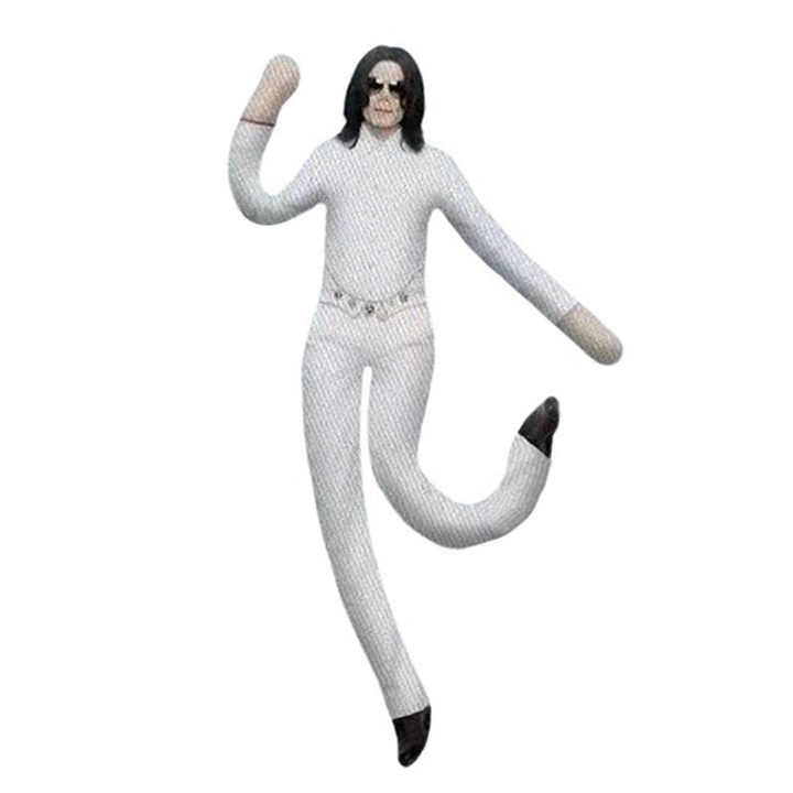 Figurina din plus Michael Jackson FG123K0225-260803-17423, poseabila cu armatura flexibila, bumbac, alb