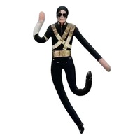 Figurina de plus Michael Jackson, papusa poseabila din bumbac cu cadru flexibil din sarma FG123K0225-260803-17421, multicolor