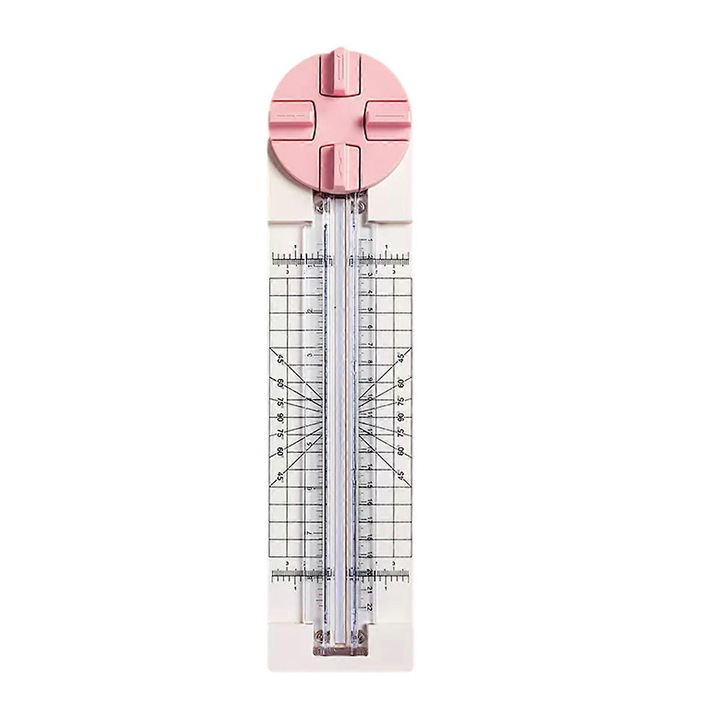 Cutter hartie 4 in 1, roz, 35.5x8.3cm, portabil, durabil