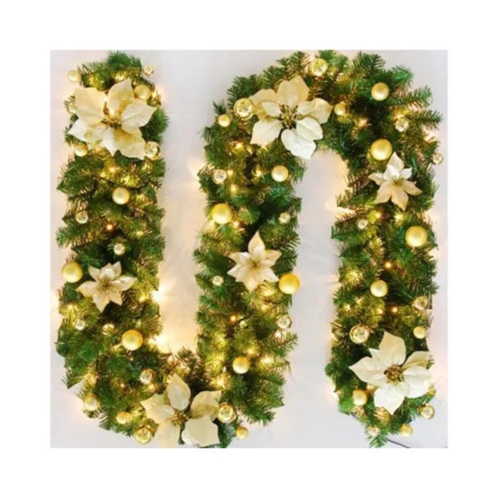 Ghirlanda luminoasa ratan artificial 270cm verde