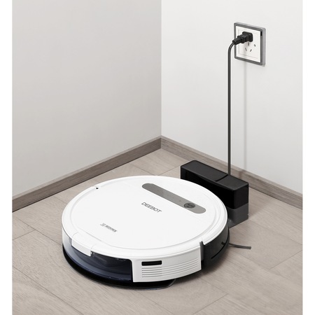 Robot de aspirare Ecovacs DEEBOT OZMO 610, curatare sistematica, app, smart motion, curatare umeda/uscata in 5 etape, anti-collision, senzor trepte, telecomanda, Alb