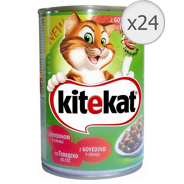 Hrana umeda pentru pisici Kitekat, Vita, 24x400g